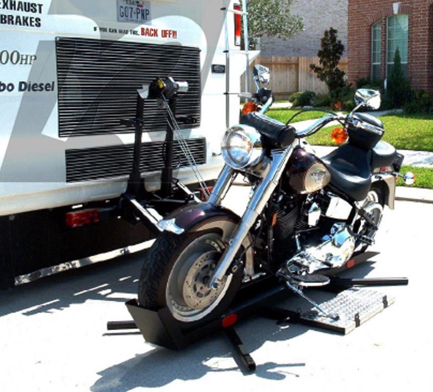 Motorcoach Hitch Mounted Electric Winch Operated Motorcycle Carrying Tote Lift eBay