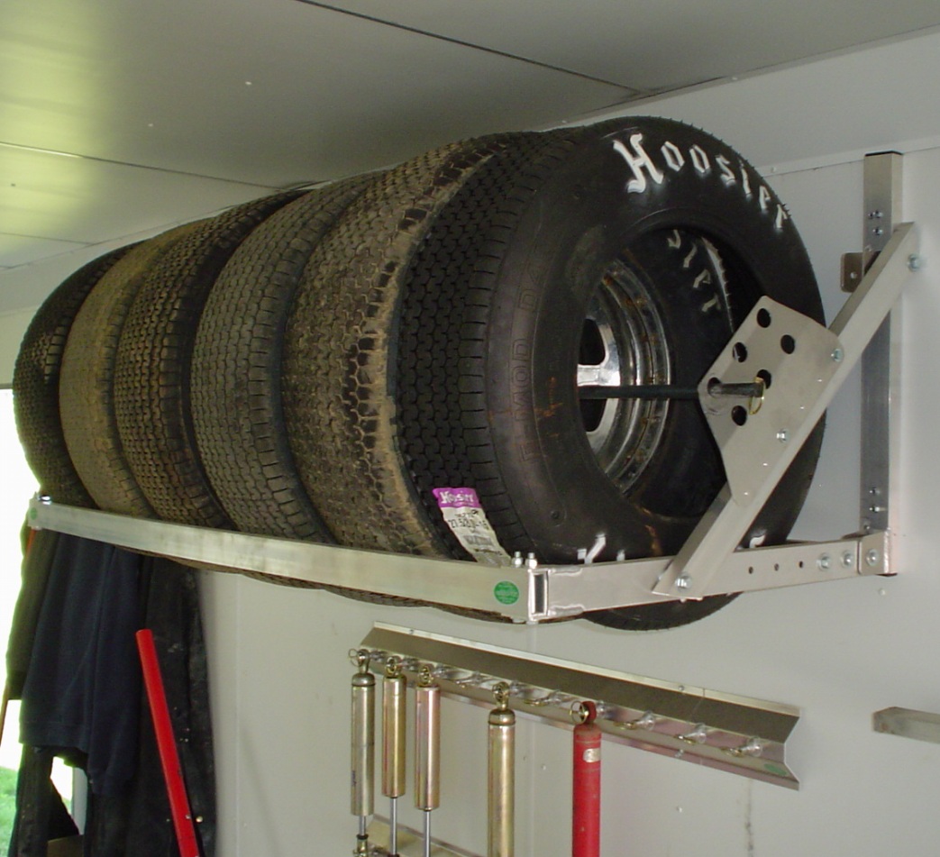 Pit Products 6' 6ft Aluminum Tire Wheel Rack Race Car Trailer Hauler