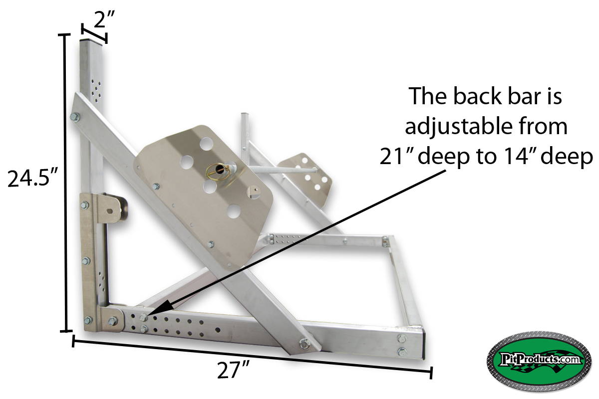 NEW Pit Posse 8' 8ft Aluminum Tire Wheel Rack Race Car Trailer Hauler