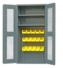 (image for) [DISCONTINUED] Durham Clearview 15 Bin 2 Shelf Cabinet