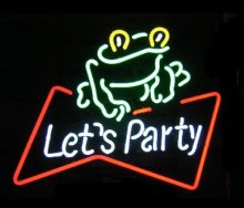 (image for) [DISCONTINUED] Let's Party Frog Neon Sign