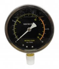 (image for) Redline 10-200 Ton Replacement Shop Press Gauge