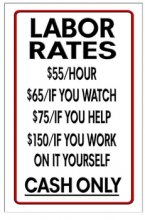 (image for) [DISCONTINUED] Labor Rates Sign