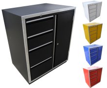 (image for) [DISCONTINUED] Redline Elite Series 4 Drawer 1 Door Base Cabinet