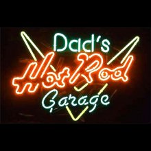 (image for) [DISCONTINUED] Dads Hot Rod Garage Neon Sign