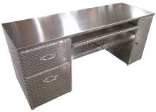 (image for) [DISCONTINUED] Pit Products Diamond Plated Office Desk