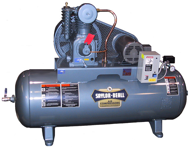 Saylor Beall Horizontal 5HP 80 Gallon Air Compressor