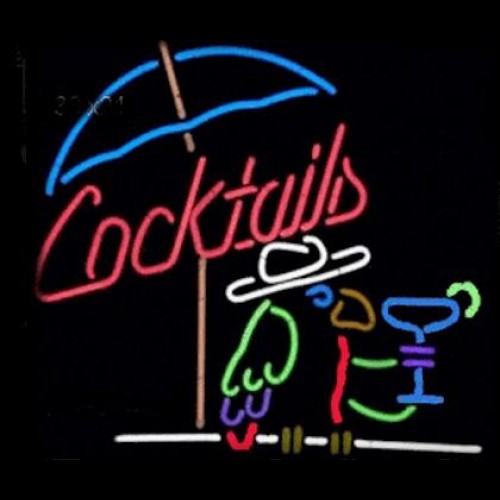 Coctail perroquet néon logo - livraison gratuite