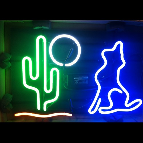 Cactus Moon Wolf Neon Sign - FREE SHIPPING