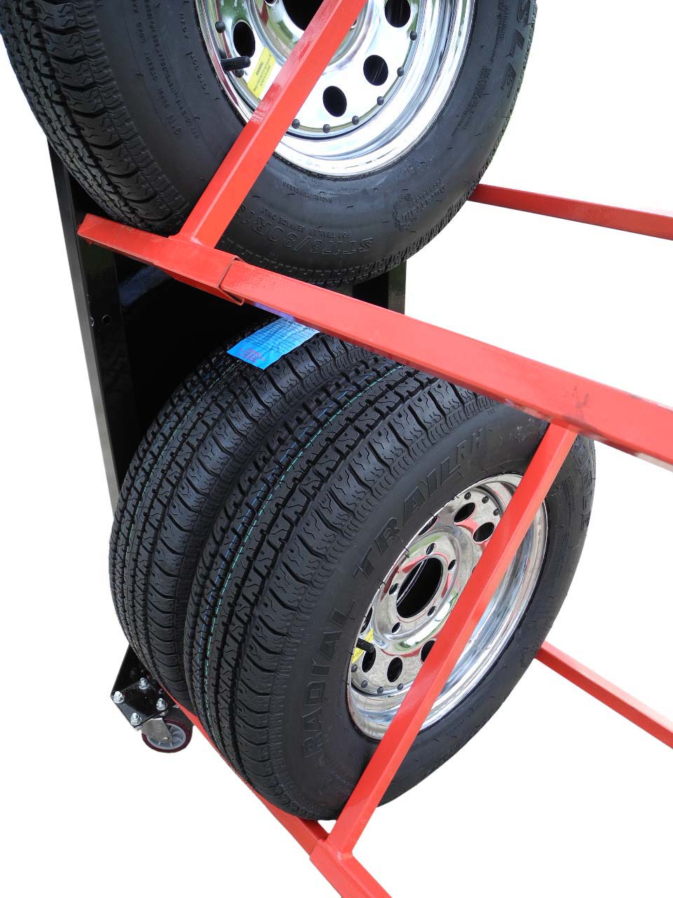 Redline Rolling Trailer Tire & Wheel Display Rack FREE SHIPPING