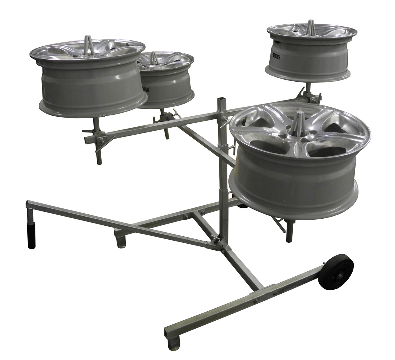 WHEEL RIM SPINNER HOLDER FOR PAINTING WHEELS.CLAMPS TO PANEL STAND OR WORKBENCH