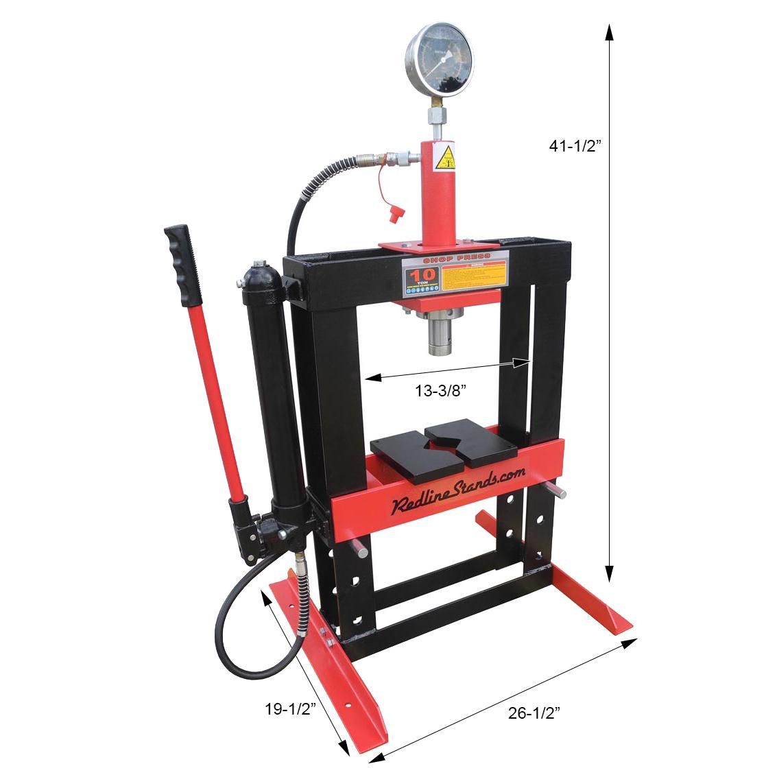 Redline 10 Ton Benchtop Hydraulic Shop Press FREE SHIPPING