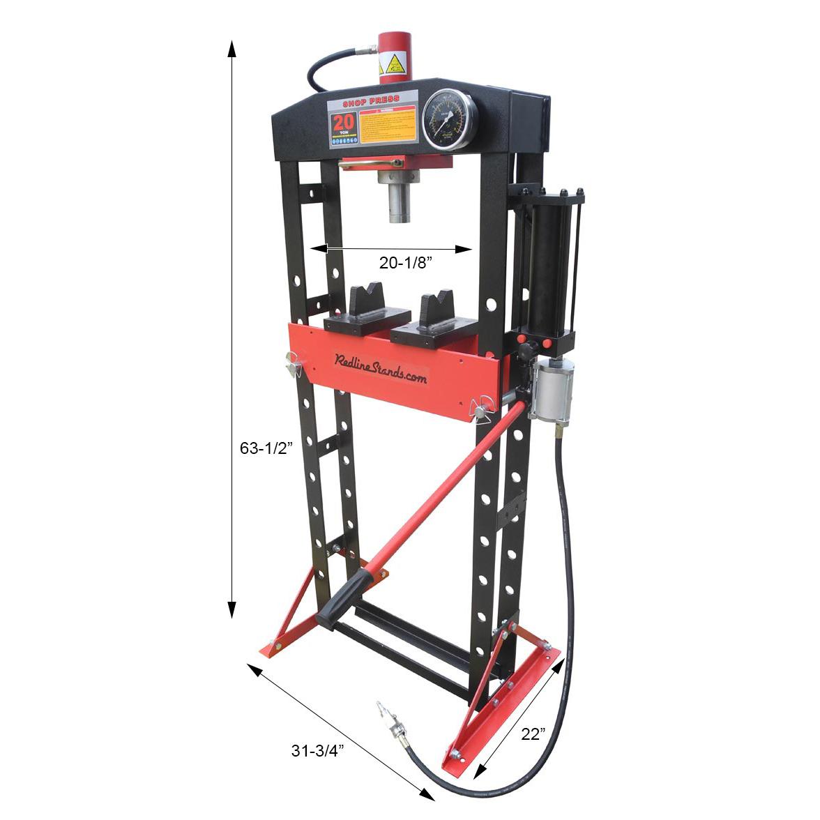 Redline 20 Ton Air Hydraulic Heavy Duty Shop Press FREE SHIPPING