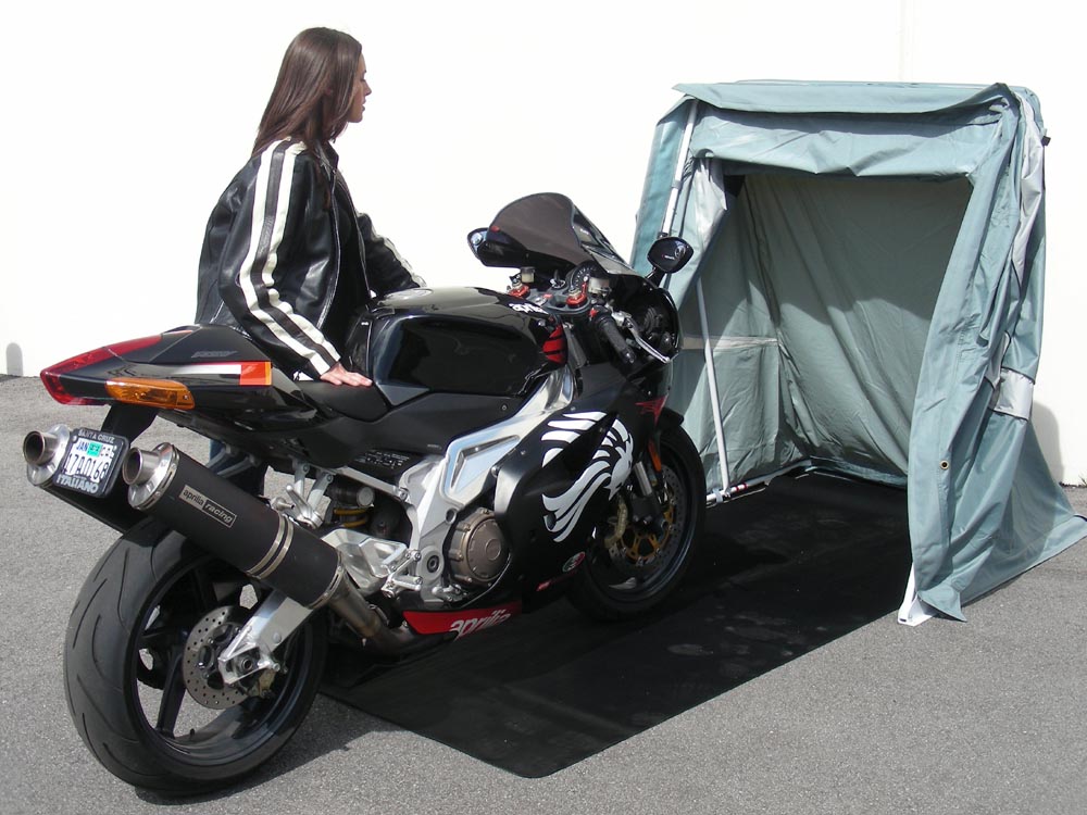 homemade motorcycle shelter