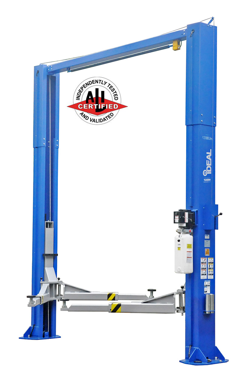 iDeal 12K Direct Drive Symmetric 2 Post Clearfloor Lift