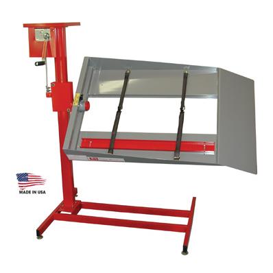 Push mower work stand outlet