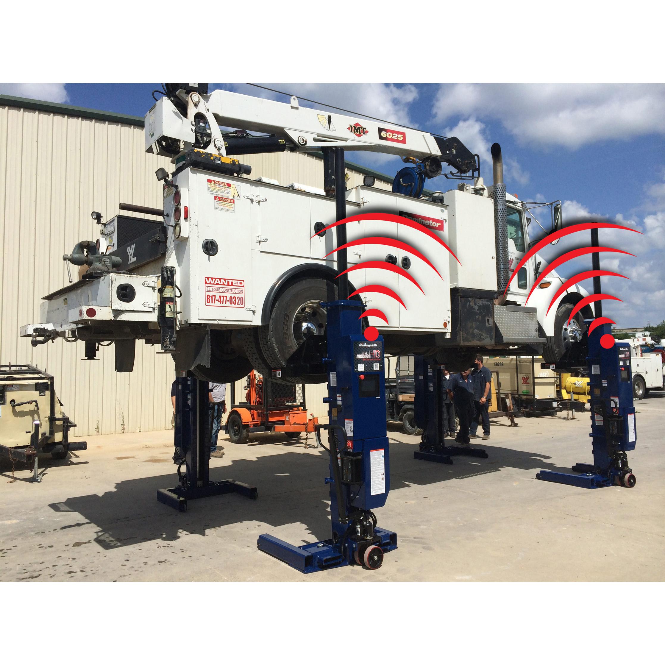 Challenger 14K Mobile Single Post Lift | Red Line Stands
