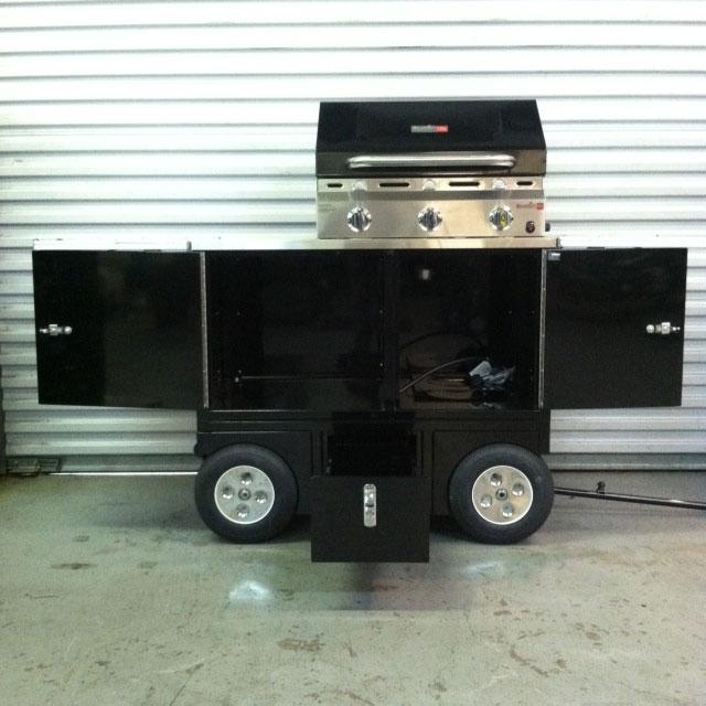 RSR BBQ Grill Pit Box Wagon Cart Redline Stands