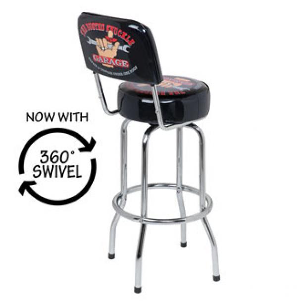 [DISCONTINUED] Ace Busted Knuckle Garage Bar Stool w/ Backrest