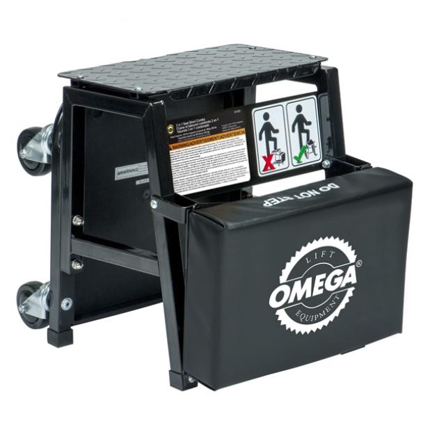 Omega Lift 2 in 1 Seat Stool Combo Creeper Redline Stands