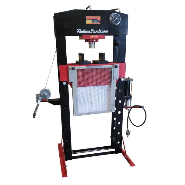 Redline 50 Ton Economy Air Hydraulic Shop Press with Winch