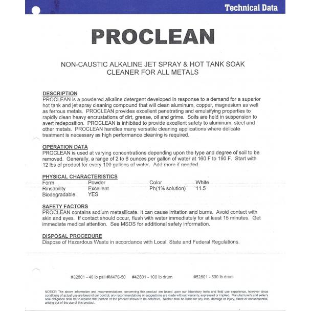 ProClean Hot Tank Parts Washer Detergent Parts Washer Soap