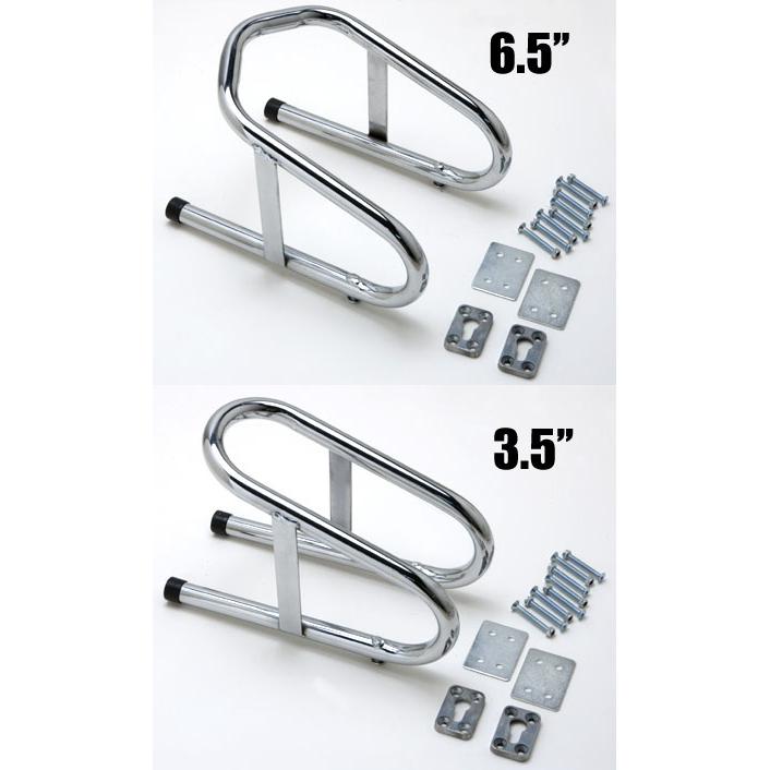 5 Year Warranty 6.5 Inches Wide Motorcycle Universal Removable Wheel Chock - Easy-to-Install 165mm Chrome Color Pit Posse 11017 Motorcycle Accessories