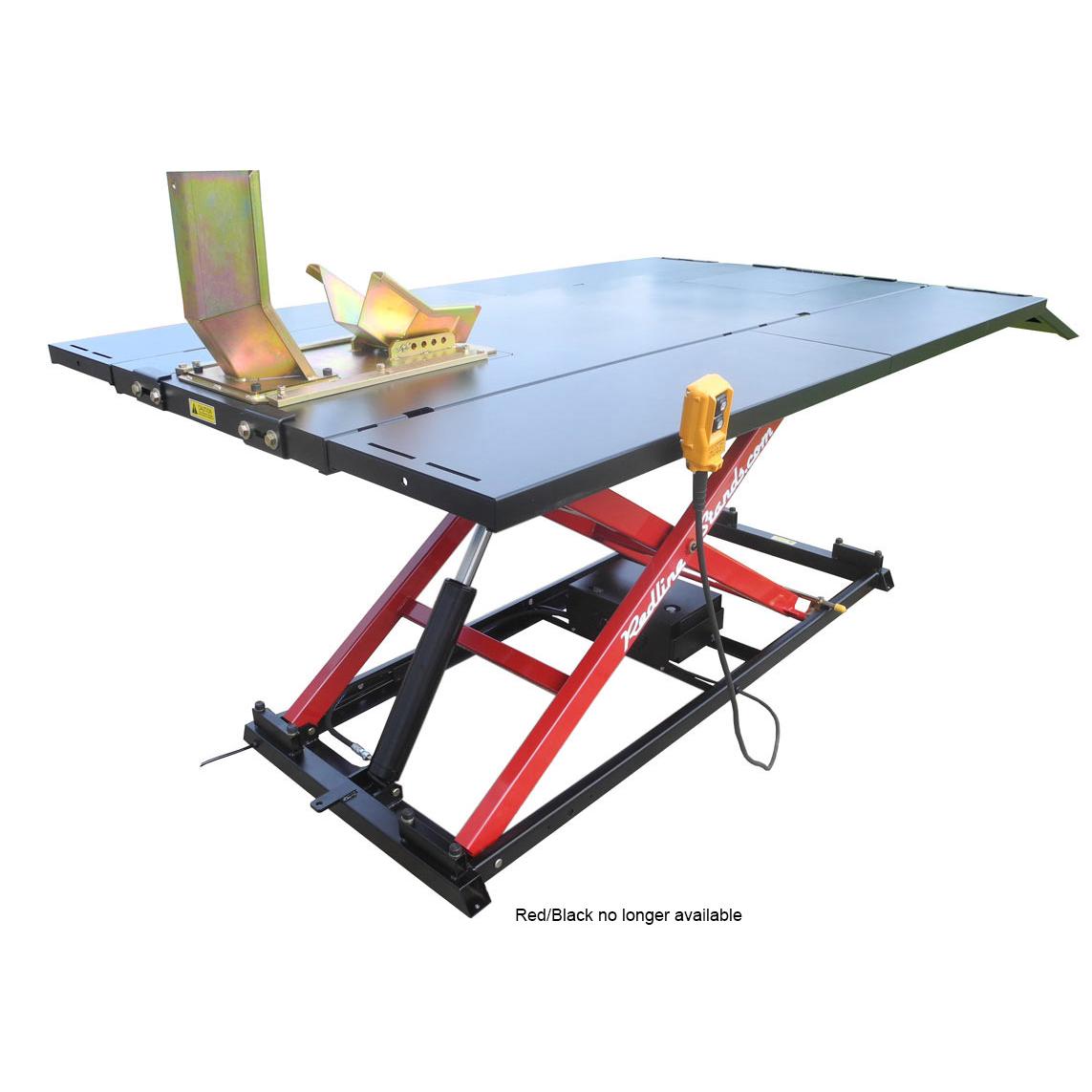 K&L Supply Electric 2000 lb MC655R Motorcycle Lift Table Redline Stands