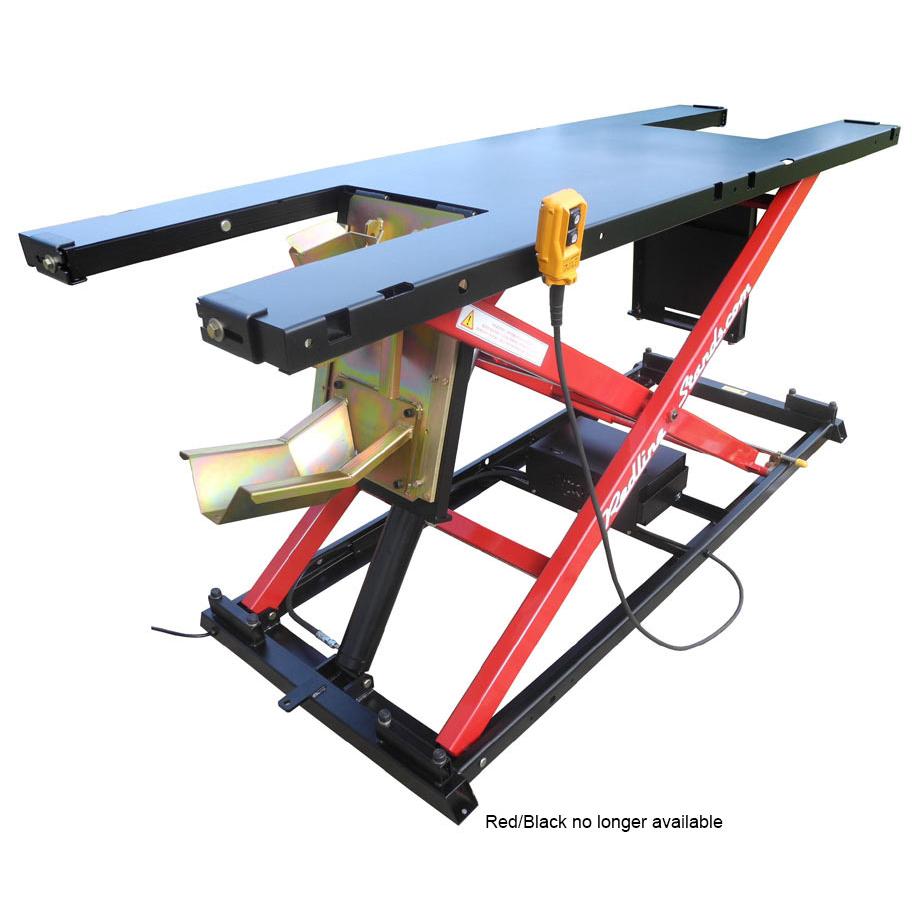 K&L Supply Electric 2000 lb MC655R Motorcycle Lift Table Redline Stands