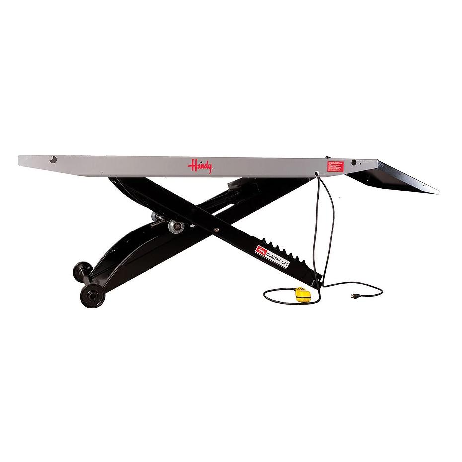 Handy electric shop motorcycle lift