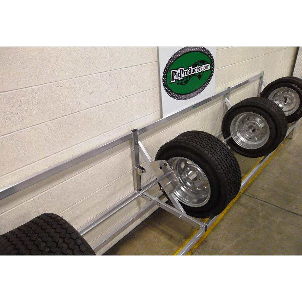 Pit Products 9/12/14 Ft Deluxe Universal Trailer Tire Rack Redline Stands