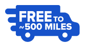 Ships free for ~ 500 miles