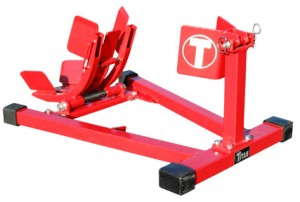 red motorcycle wheel chock
