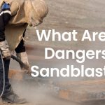 a man sandblasting