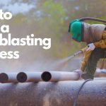 a man sandblasting
