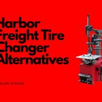 A tire changer with a harbor freight tire changer alternative text on it