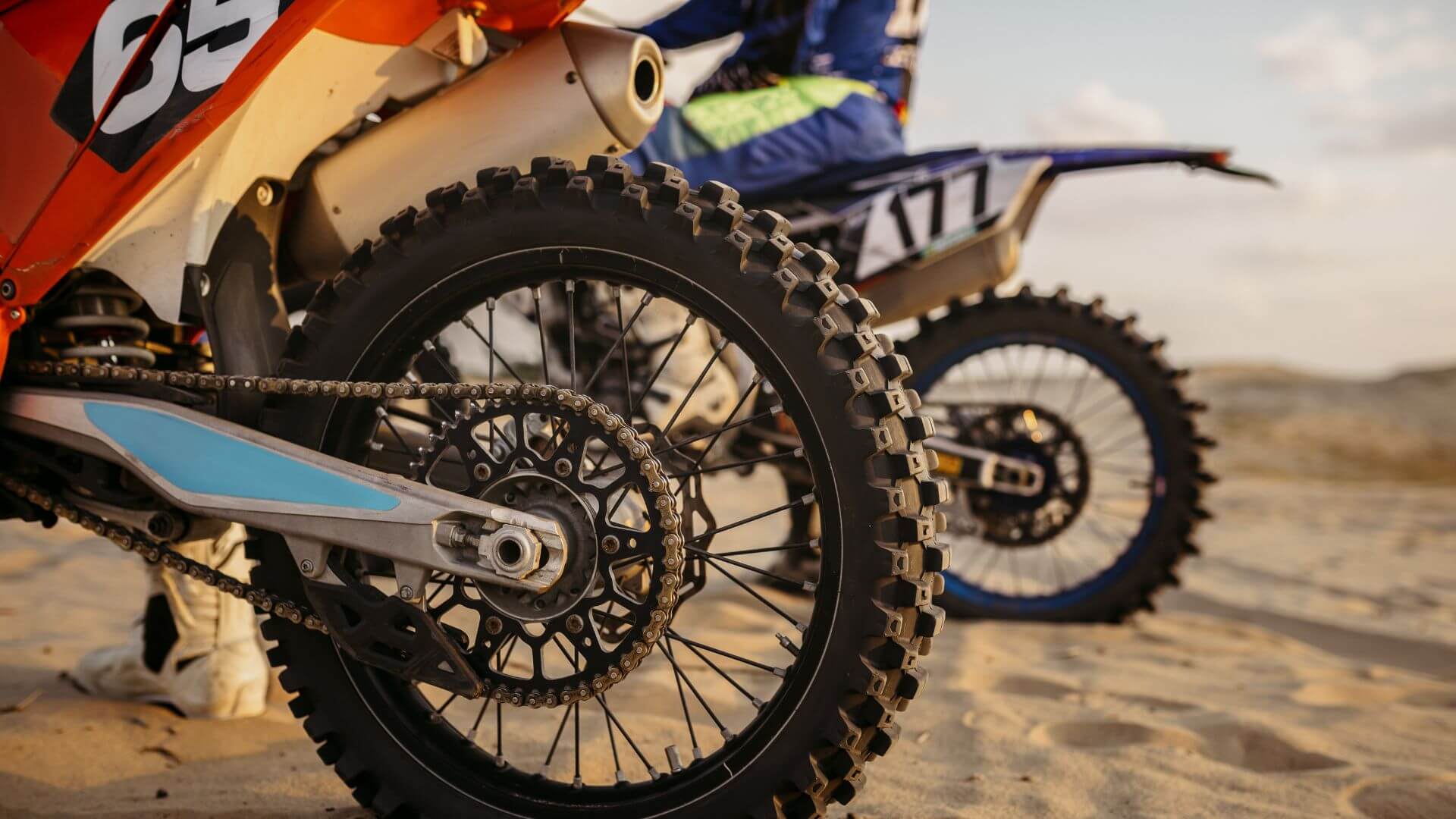 chains of a dirt bike